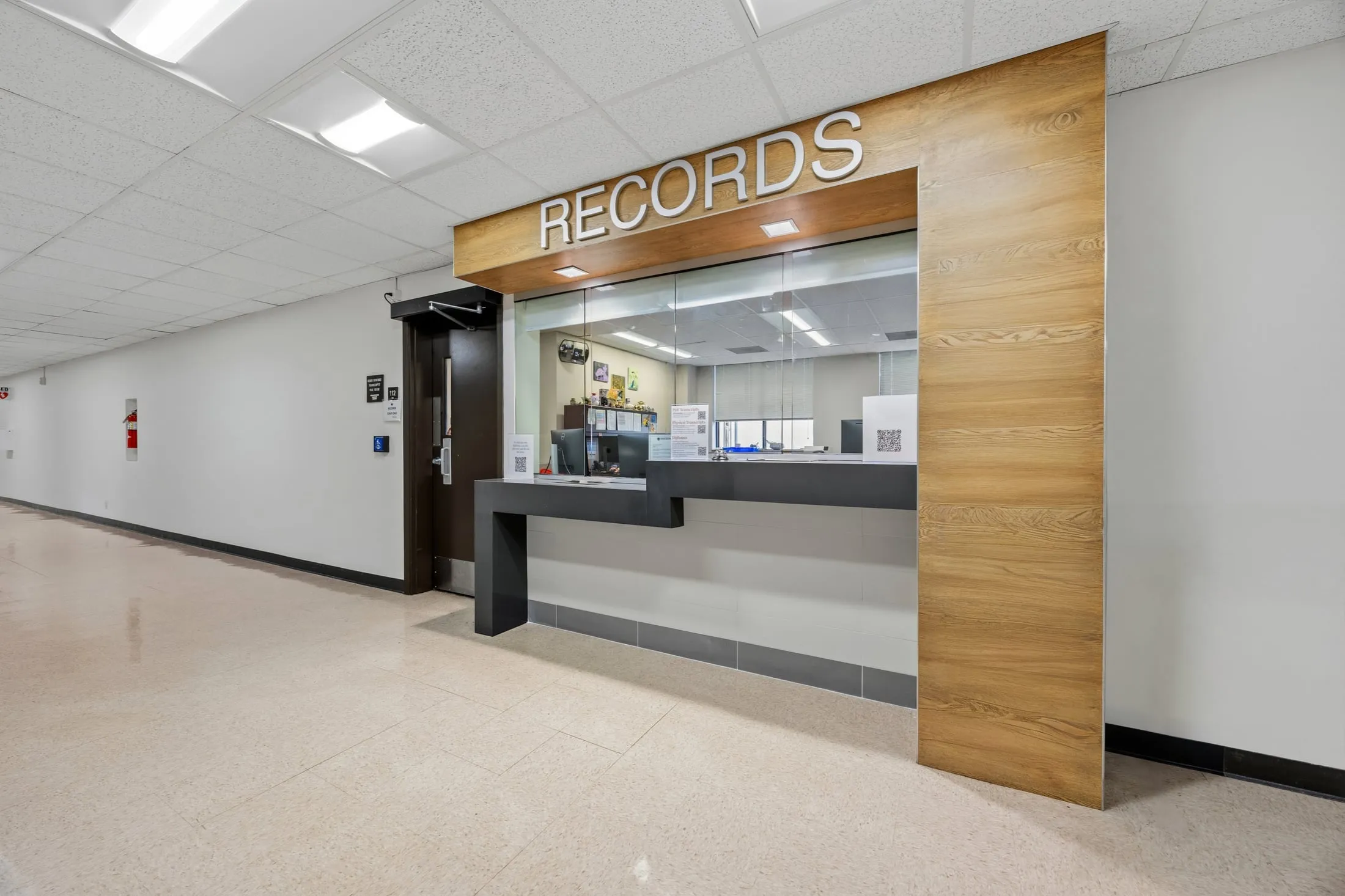 Records service counter at the Lamar University Wimberly Registrar Office